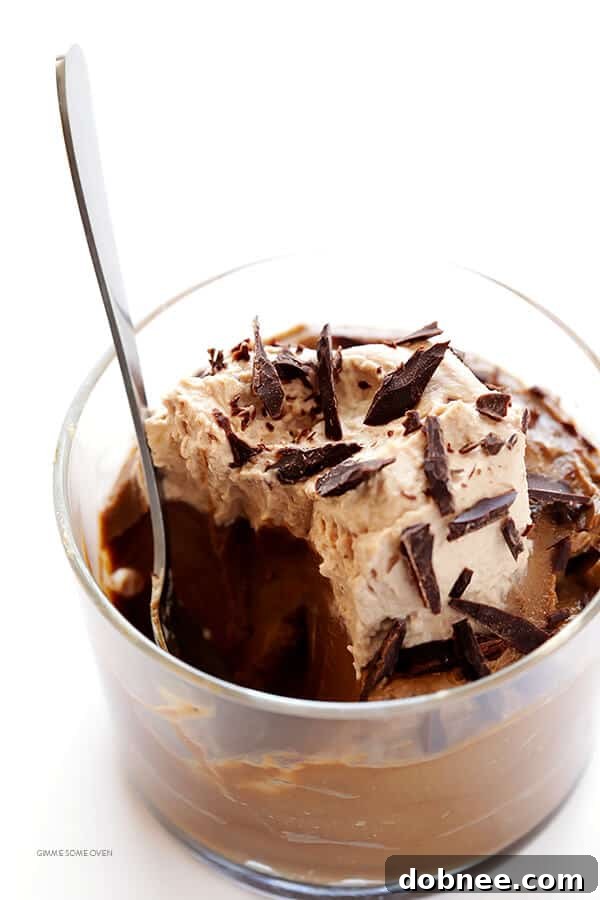 Dark Chocolate Avocado Mousse -- quick and easy to make with healthier, everyday ingredients. Plus it's also naturally gluten-free, vegan, and absolutely delicious!