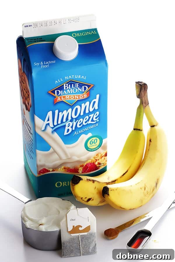 Creamy Banana Chai Smoothie recipe - easy to make, packed with protein, and delicious for breakfast or snack!