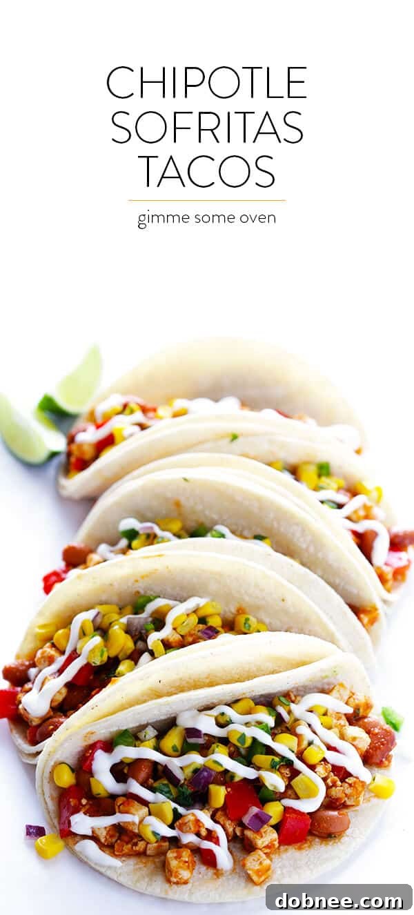 A Close-up of Delicious Chipotle Sofritas Tacos