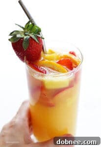 Mimosa Sangria with fresh fruit