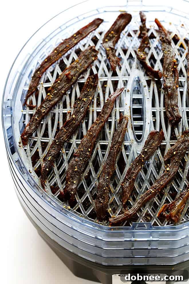 Seriously The BEST Beef Jerky Recipe -- easy to make at home, nice and savory and peppery, and SO delicious! | gimmesomeoven.com