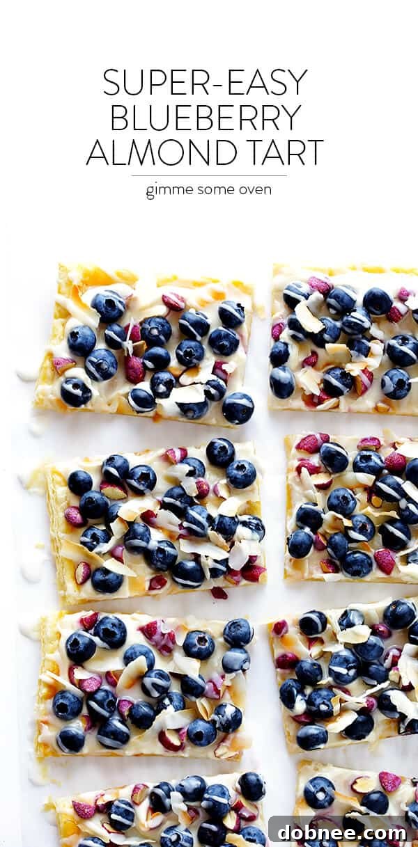 This Super-Easy Blueberry Almond Tart is surprisingly simple to make, easily to customize with your favorite fruits and toppings, and it's perfect for brunch or dessert anytime!