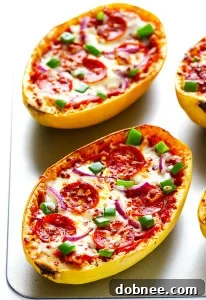 Spaghetti Squash Pizza Boats
