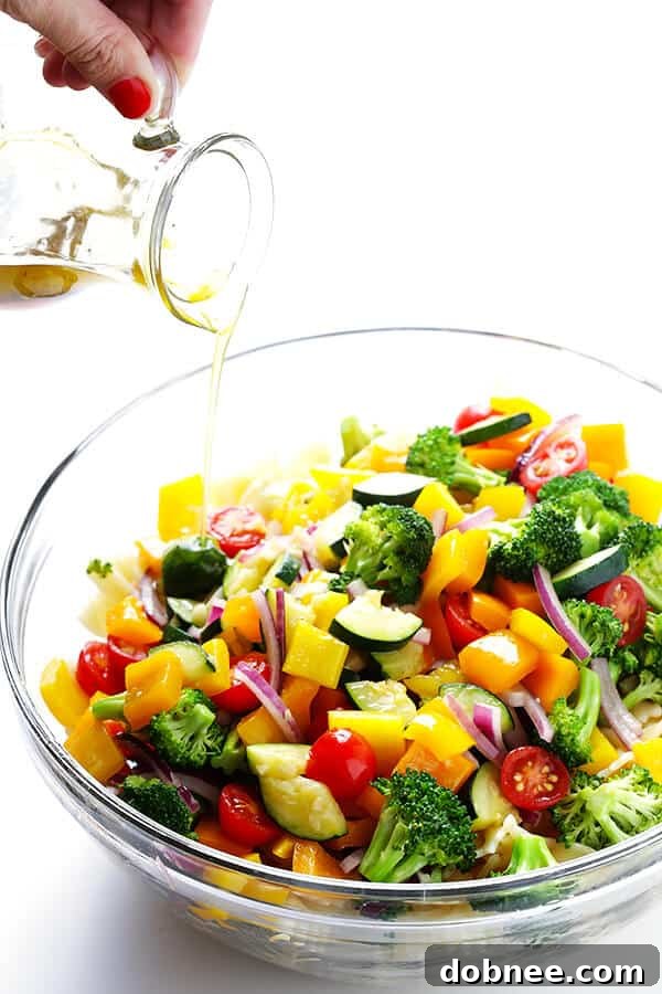 Perfectly cooked and seasoned vegetables, ready to be tossed with pasta for a wholesome salad.