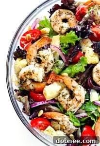 Shrimp and Artichoke Green Salad with Lemony Vinaigrette