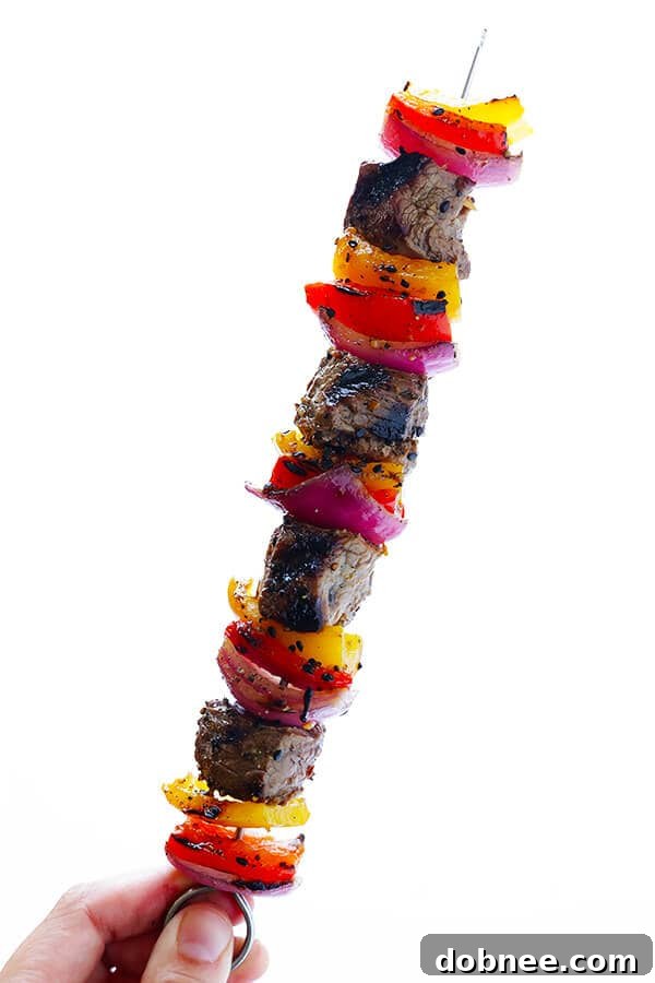 Colorful Korean Steak Kabobs grilled to perfection with an easy, flavorful marinade. Ideal for any occasion and delicious with various side dishes. | dobnee.com