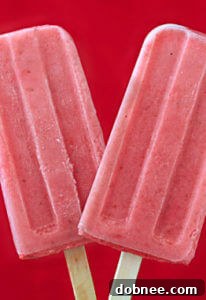 Strawberry Lime Yogurt Popsicles, featured recipe card image.