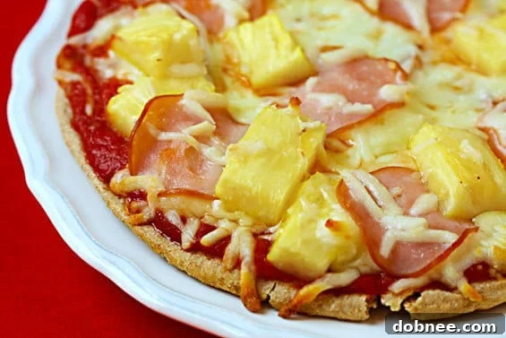 Hawaiian Pita Pizzas | gimmesomeoven.com Delicious Hawaiian Pita Pizza, freshly baked