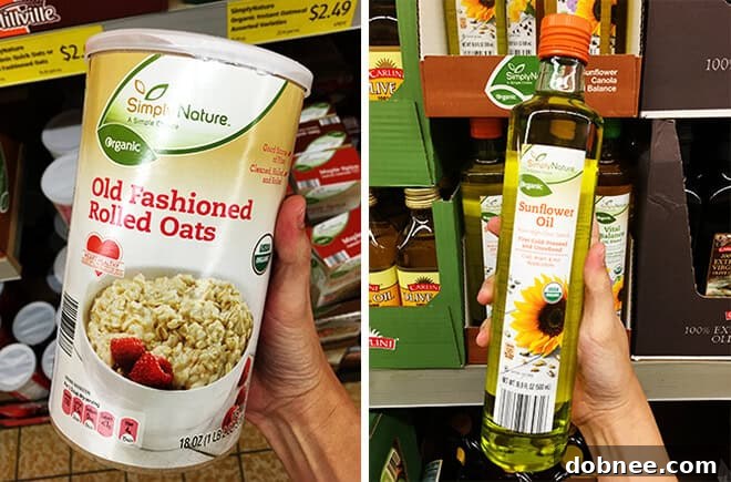 ALDI Oats and Sunflower Oil - Organic quick oats, old fashioned rolled oats, and organic sunflower oil from ALDI.