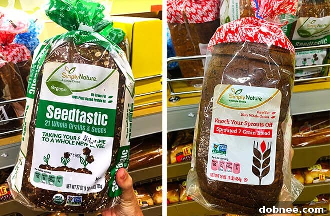 Aldi Bread - A selection of ALDI's fresh bread, including organic seeded and sprouted grain varieties.