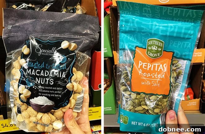 Aldi Nuts 1 - A wide array of ALDI's high-quality nuts, including almonds and peanuts, offering great value.