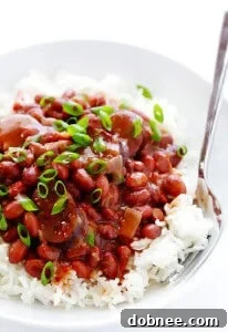 Crock Pot Red Beans and Rice finished and ready to serve