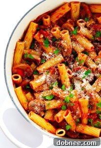 Rigatoni with Mushrooms, Rosemary and Parmesan