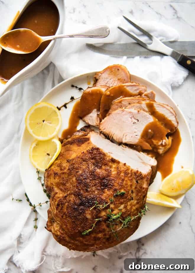 Juicy Slow Cooker Turkey Breast, a perfect alternative to roasting a whole bird.