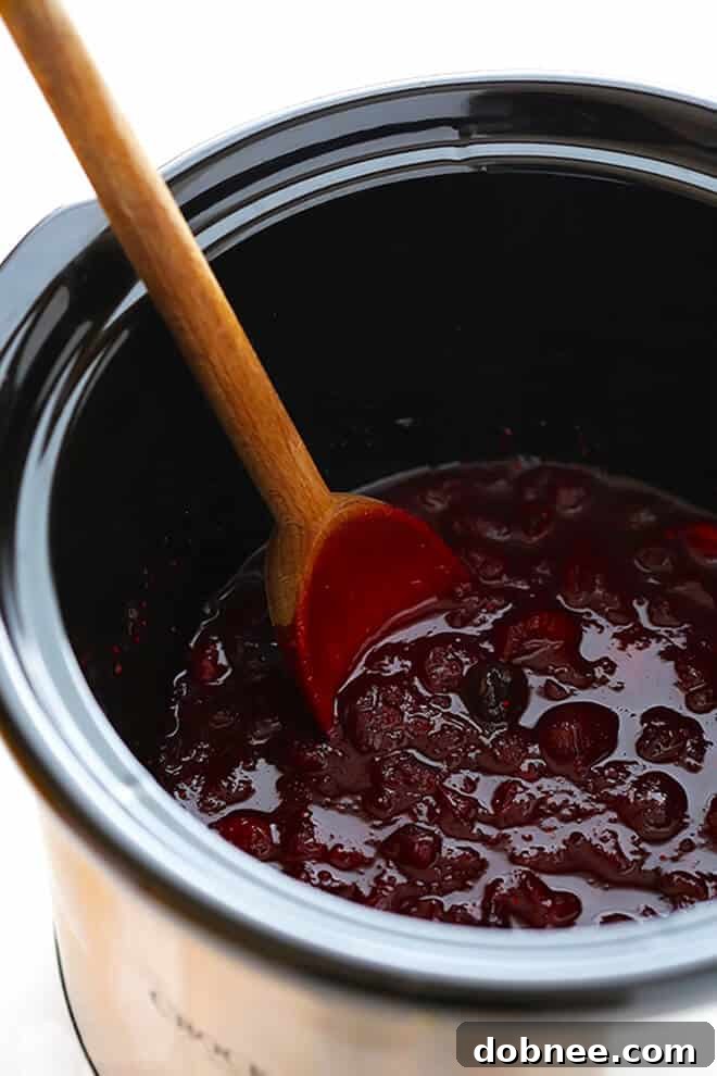 Homemade Slow Cooker Cranberry Sauce, effortlessly delicious.