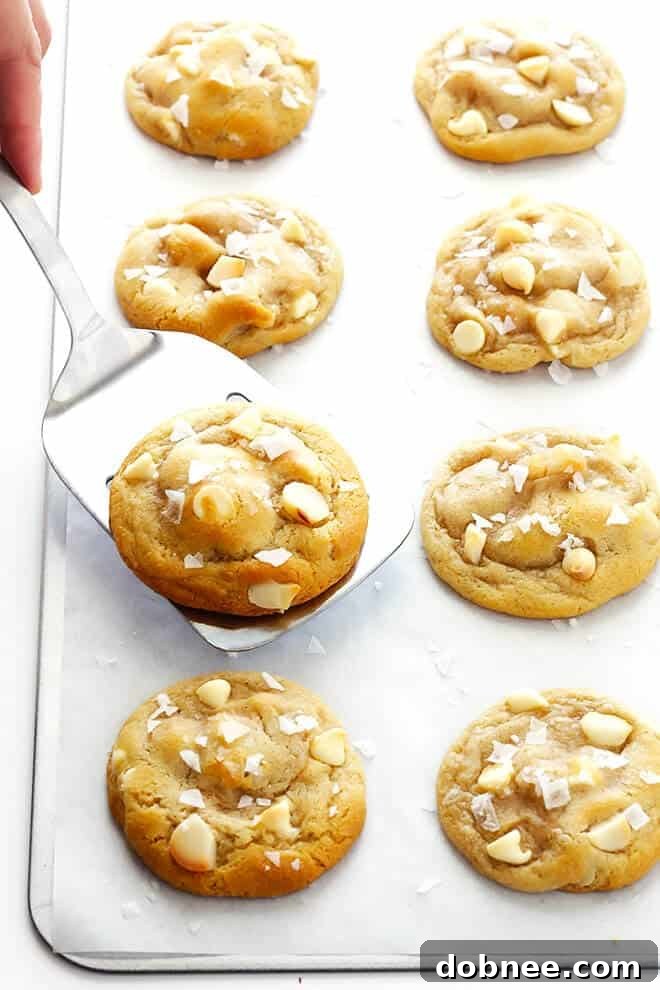 Salted White Chocolate Macadamia Nut Cookies