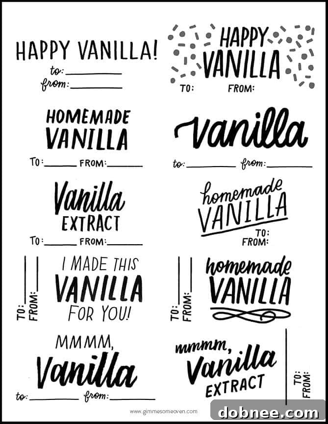 The Art of Homemade Vanilla 7 Variety of free vanilla labels PDF for homemade extract