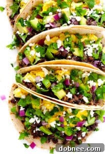 Black Bean Breakfast Tacos - a quick, easy, and flavorful vegetarian recipe!