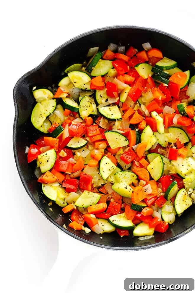 Customize your Skillet Veggie Lasagna with your favorite seasonal vegetables for a fresh twist.