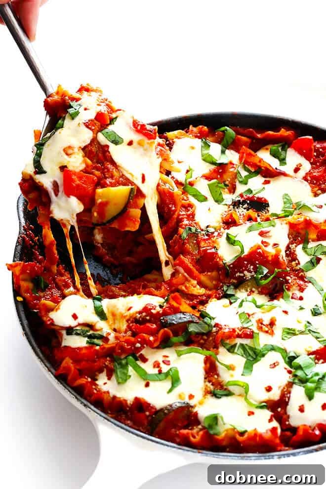 This Skillet Veggie Lasagna is an easy, delicious, and adaptable meal perfect for any night.