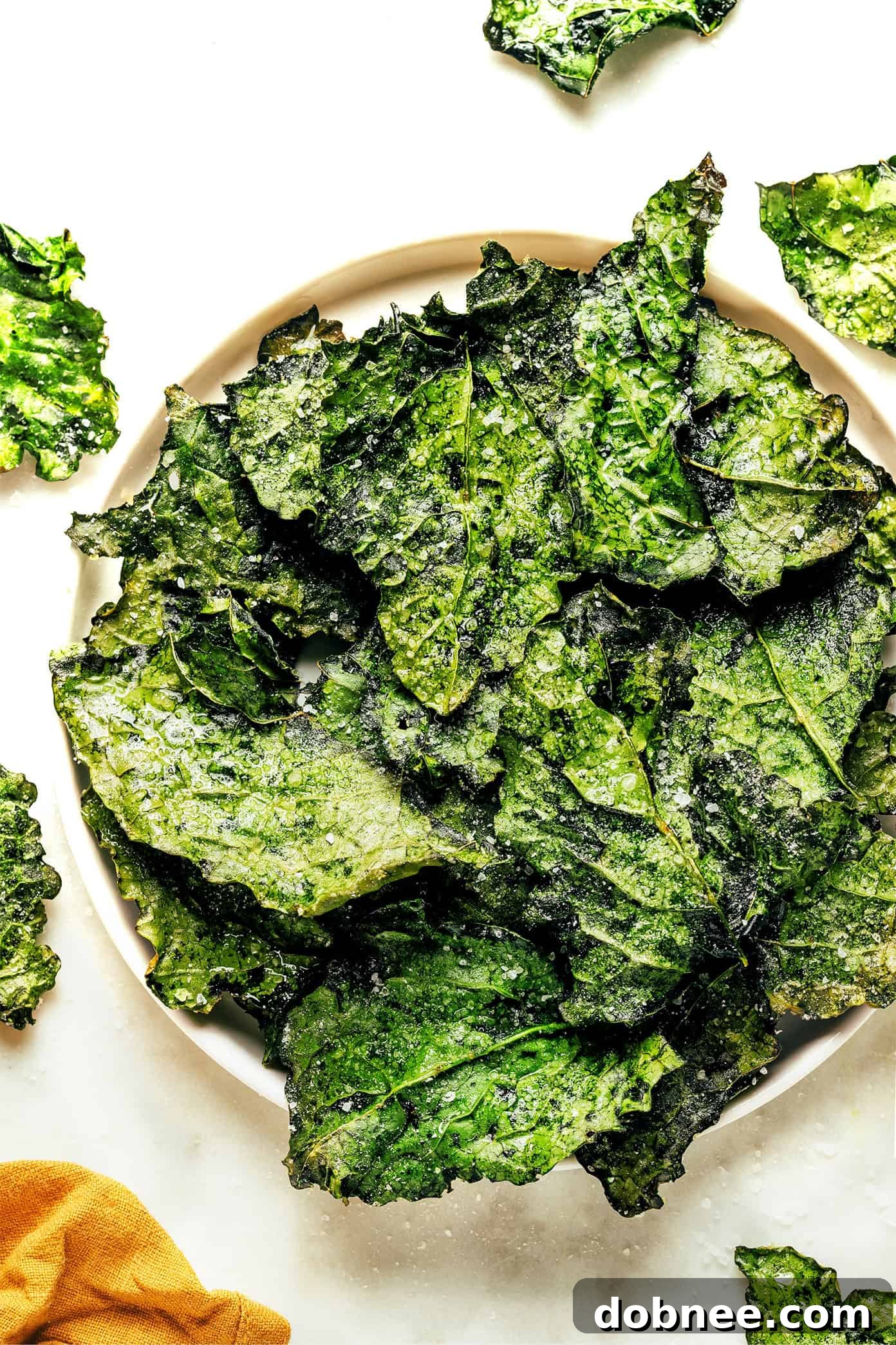 A freshly baked tray of diverse kale chip flavors, showcasing various seasonings like garlic powder, nutritional yeast, and chili flakes, all perfectly golden-brown and crisp.