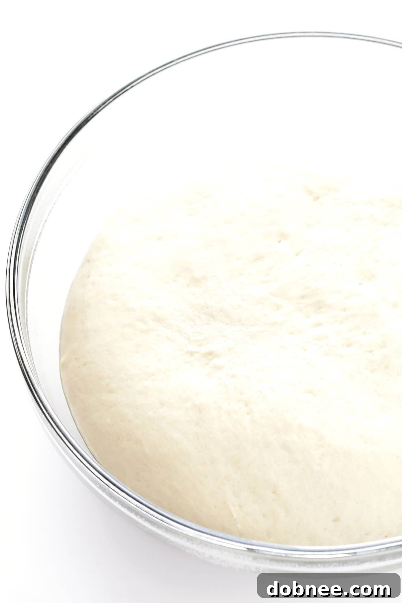 Easy Focaccia Bread dough rising in a bowl