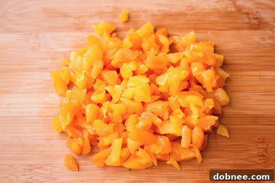 Close-up of vibrant, plump dried apricots, a key ingredient for these delicious cookies