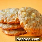 Finished Oatmeal Cookies with Dried Apricots and White Chocolate