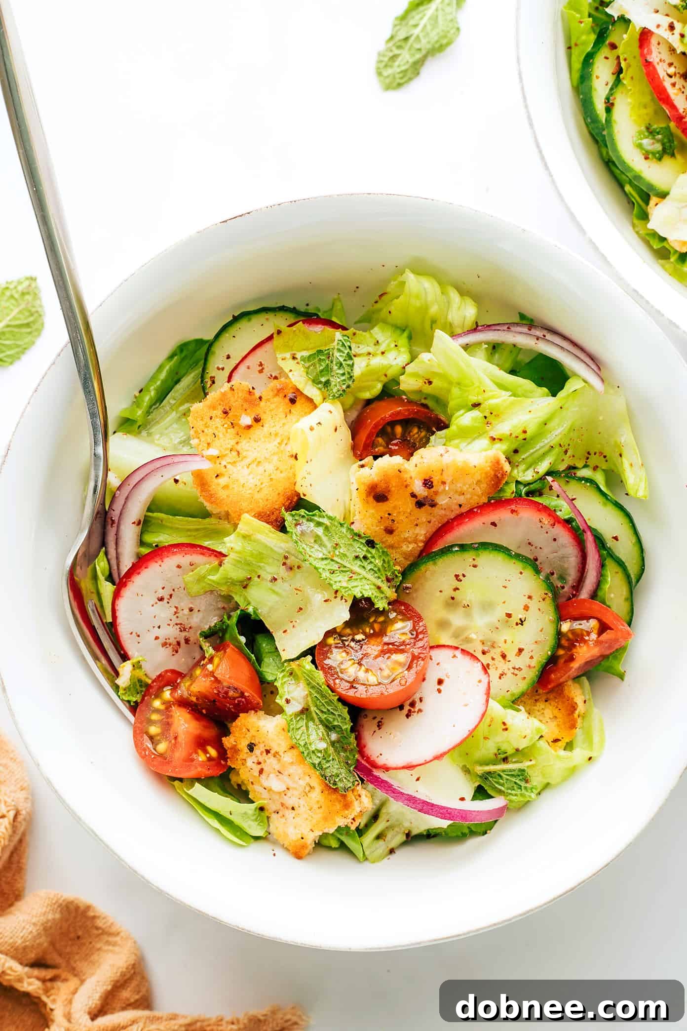 Refreshing Fattoush Salad 7 Final top-down shot of the Fattoush Salad, ready to be served.