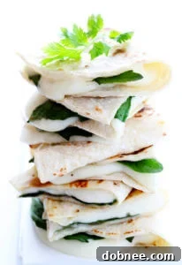 A golden Oaxacan Cheese Quesadilla with an epazote leaf peeking out, served on a white plate with salsa.