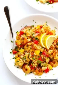 Delicious Cajun Shrimp Alfredo Casserole in a baking dish