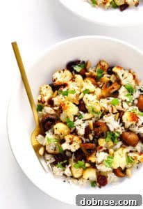 Roasted Cauliflower, Mushroom and Wild Rice Stuffing