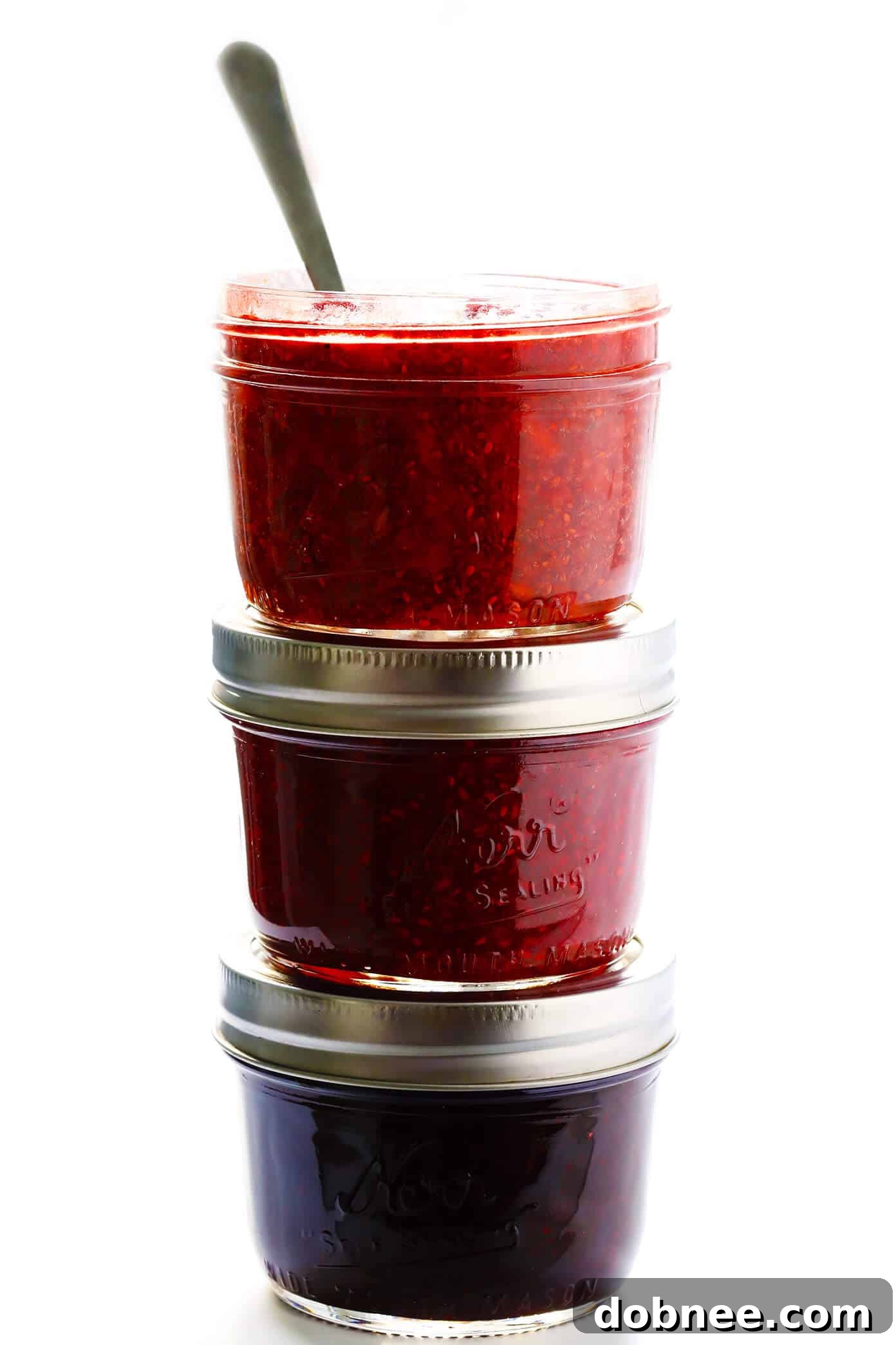 This 10-Minute Chia Seed Jam recipe is super easy to make, it's made with just 1 tablespoon of honey (instead of tons of added sugars!), it's perfect for breakfasts (toast, parfaits, etc.), sandwiches, cookies, and more, and it's SO delicious! Feel free to make it with your favorite juicy fruit (such as strawberry, blackberry, raspberry, peach, etc.).