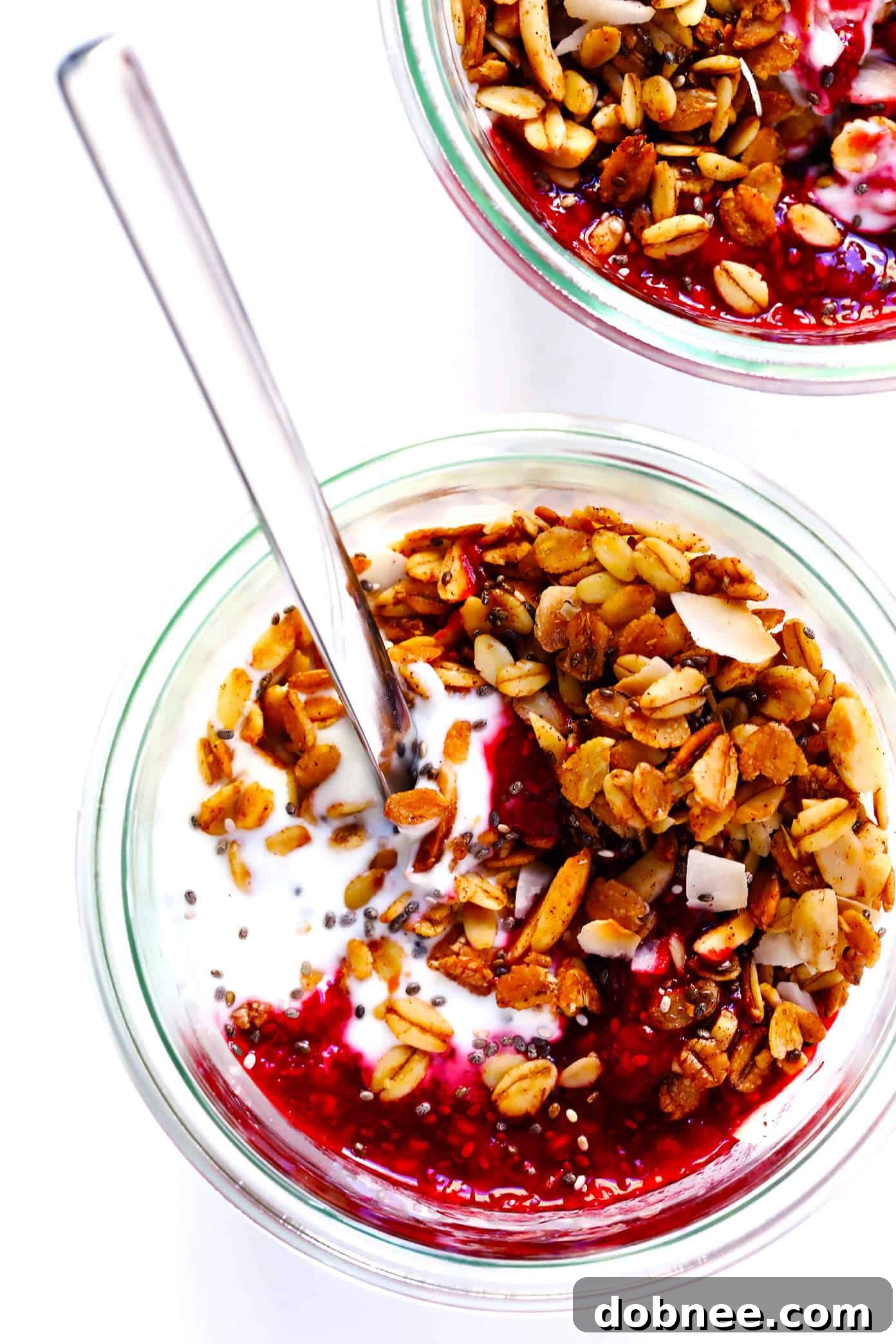 This 10-Minute Chia Seed Jam recipe is super easy to make, it's made with just 1 tablespoon of honey (instead of tons of added sugars!), it's perfect for breakfasts (toast, parfaits, etc.), sandwiches, cookies, and more, and it's SO delicious! Feel free to make it with your favorite juicy fruit (such as strawberry, blackberry, raspberry, peach, etc.).