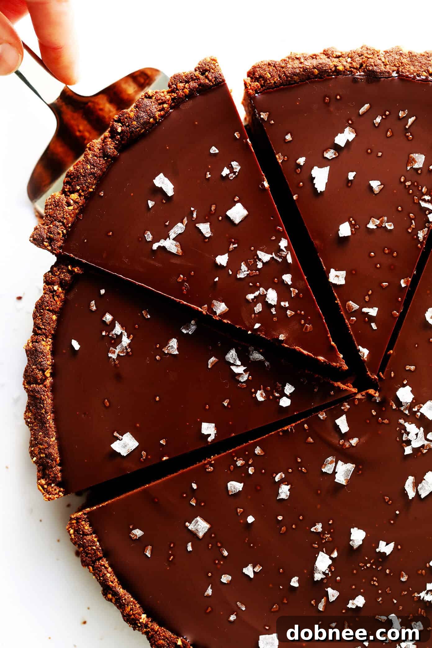 Rich Salted Dark Chocolate Tart Recipe with Flaky Sea Salt