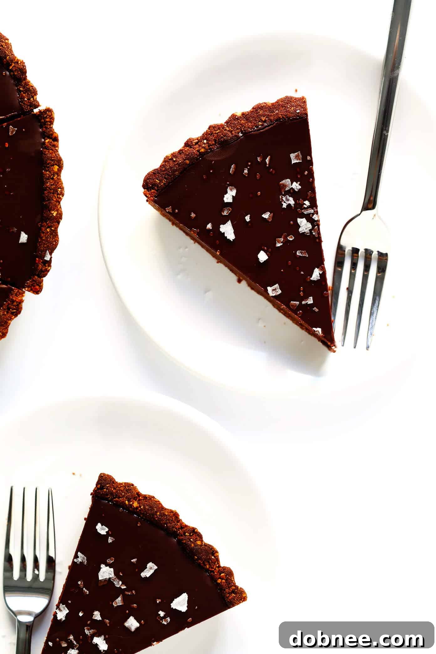 Gluten-Free Chocolate Tart Topped with Flaky Sea Salt