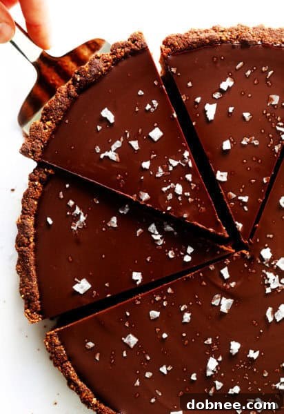 The Most Amazing Salted Dark Chocolate Tart