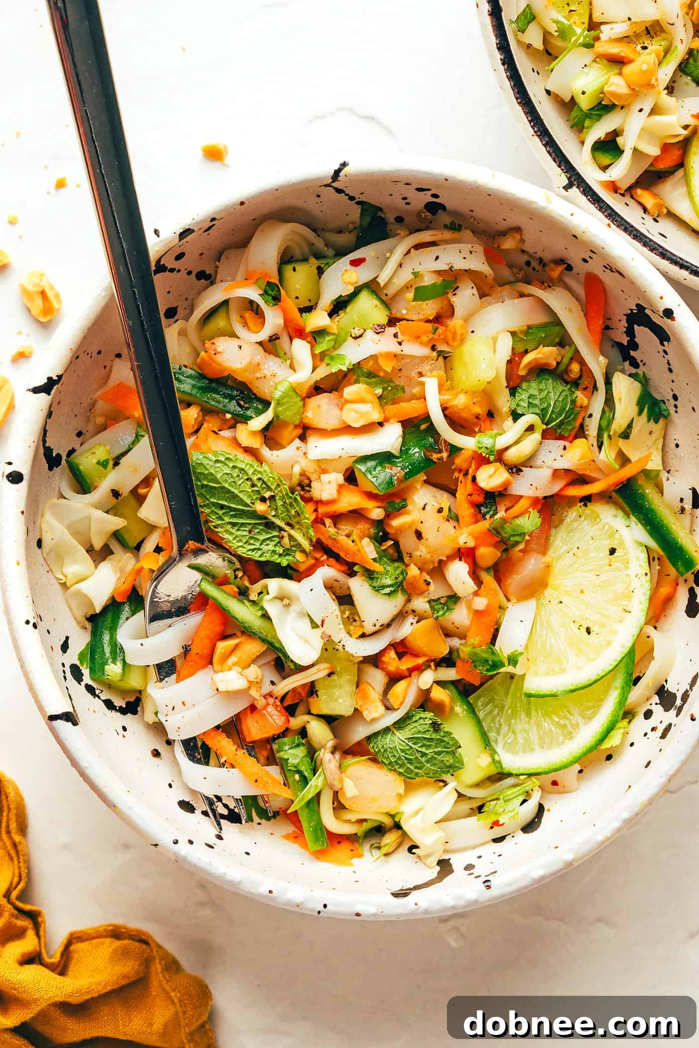 Vietnamese Spring Roll Salad with fresh ingredients