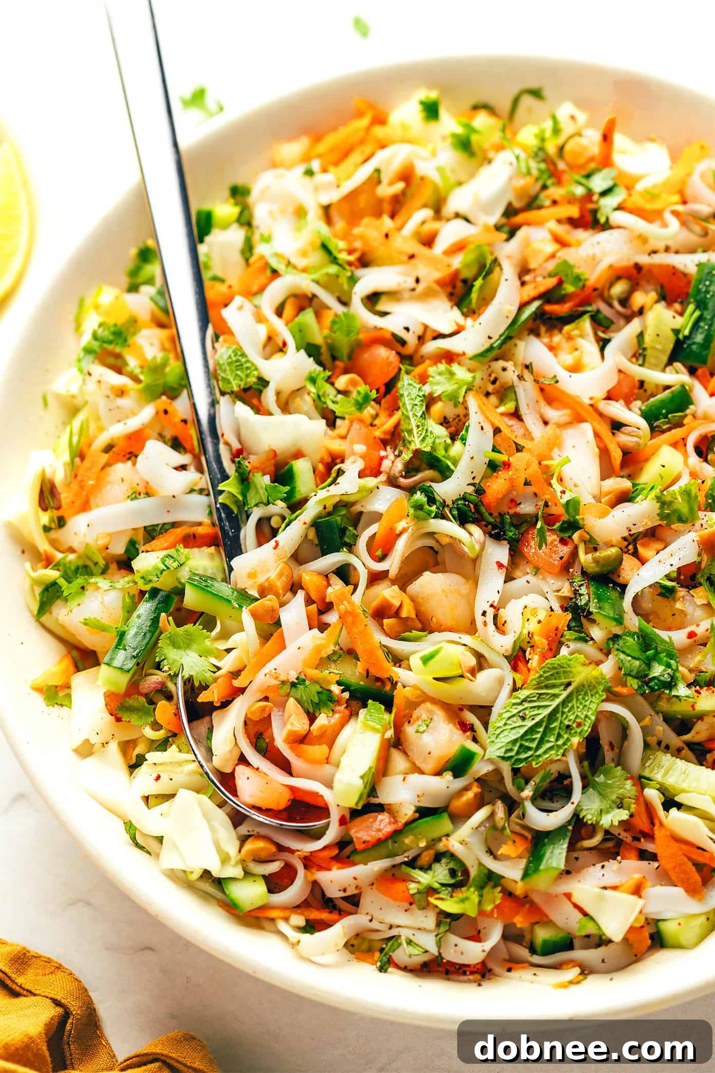 Another view of the assembled salad