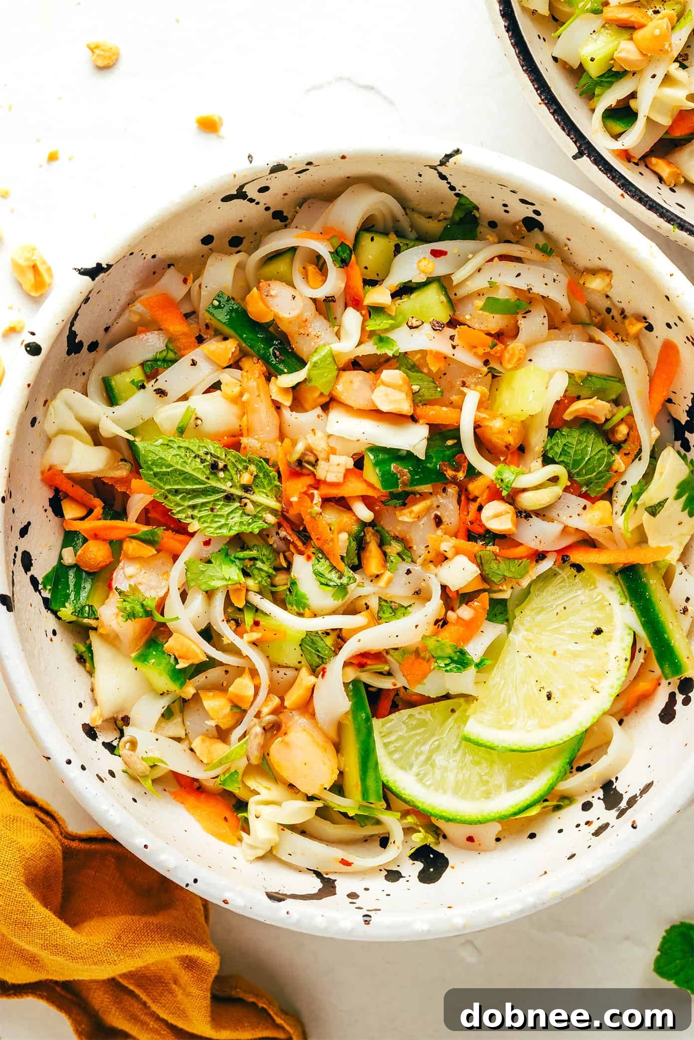 Finished Vietnamese Spring Roll Salad ready to serve