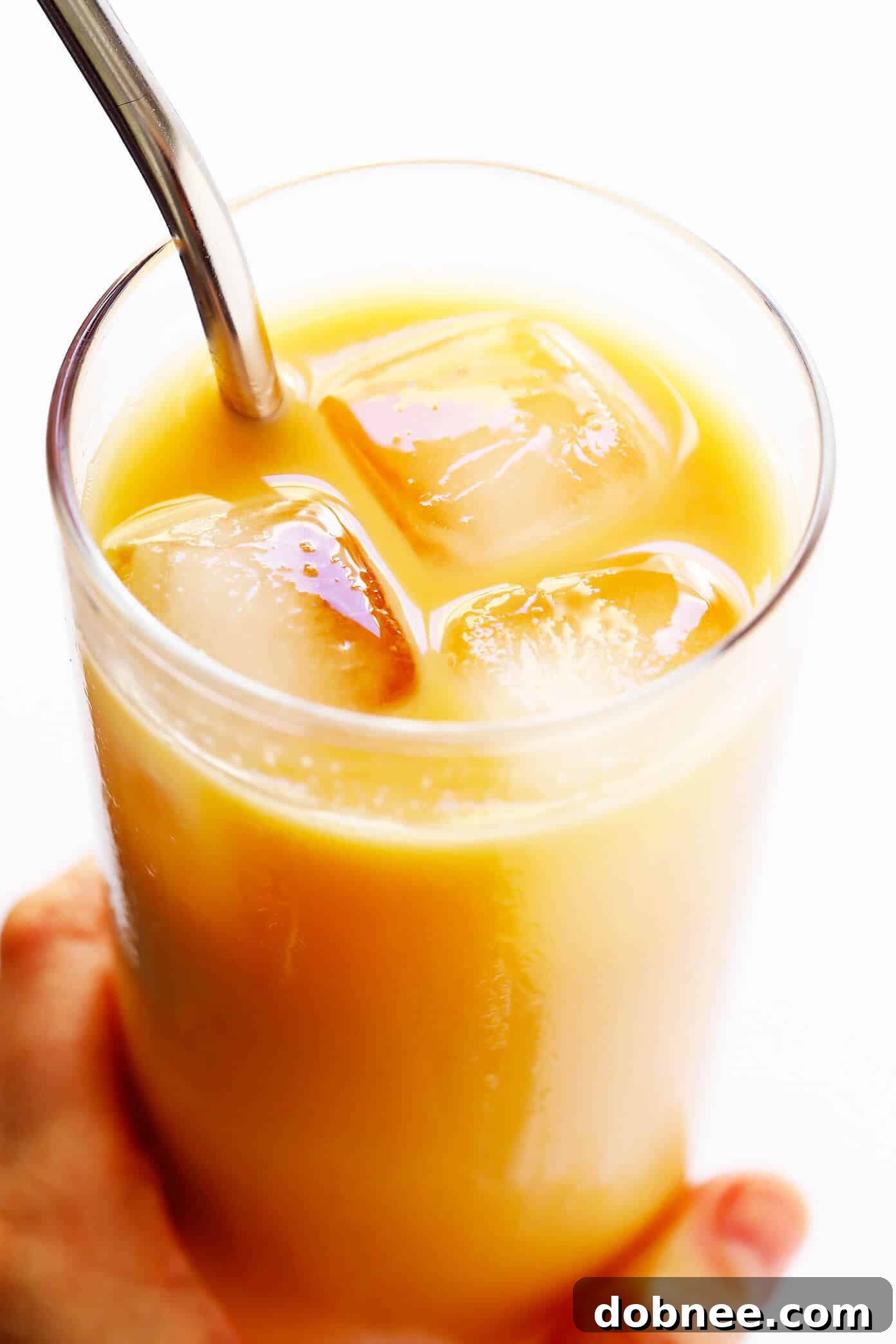 Refreshing 5-Minute Iced Rooibos Latte, a perfect caffeine-free drink for spring and summer