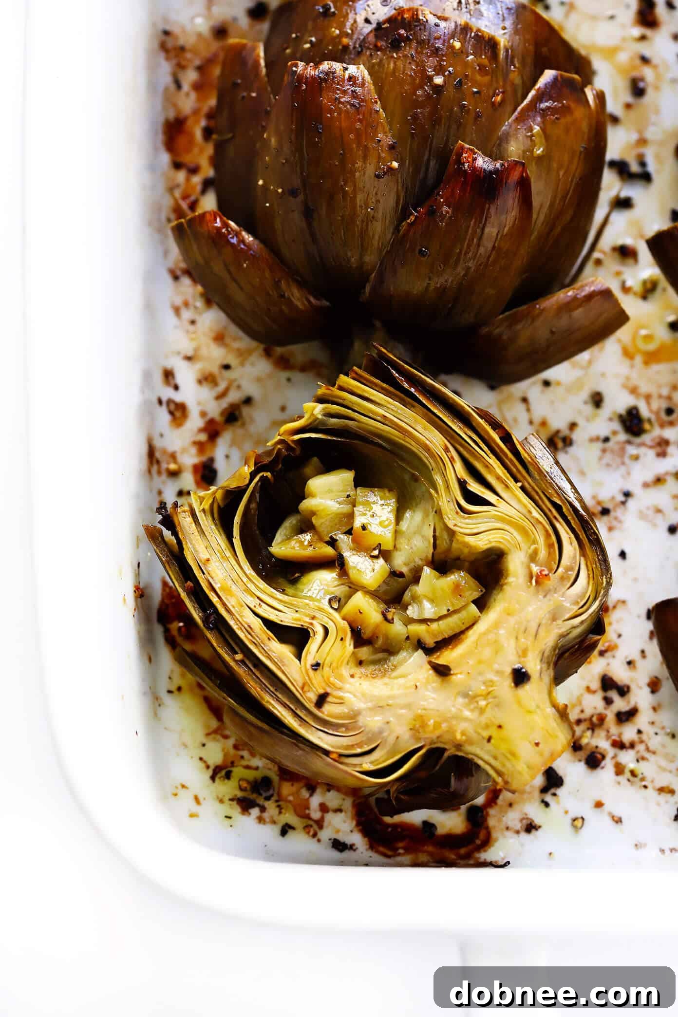How To Eat Roasted Artichokes (with Roasted Garlic) - A step-by-step guide