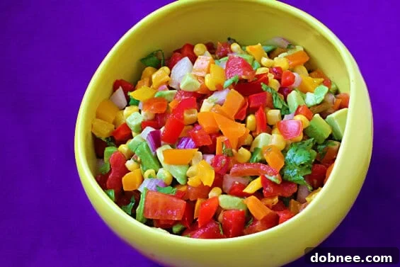 Colorful Summer Salsa with vibrant fresh ingredients