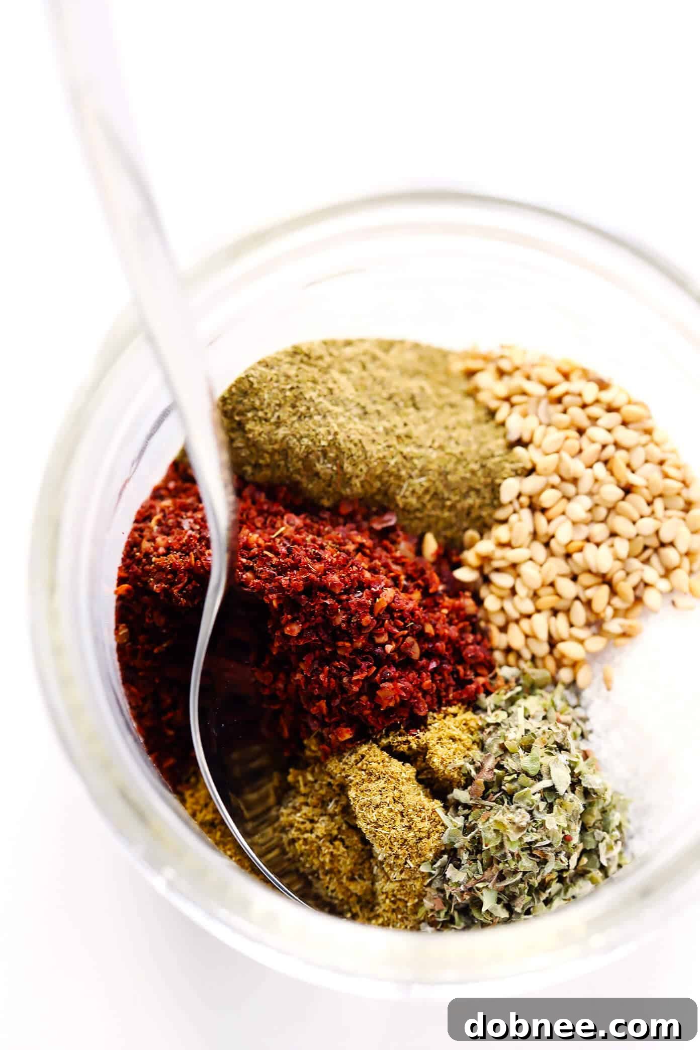 Ingredients for making Za'atar seasoning laid out