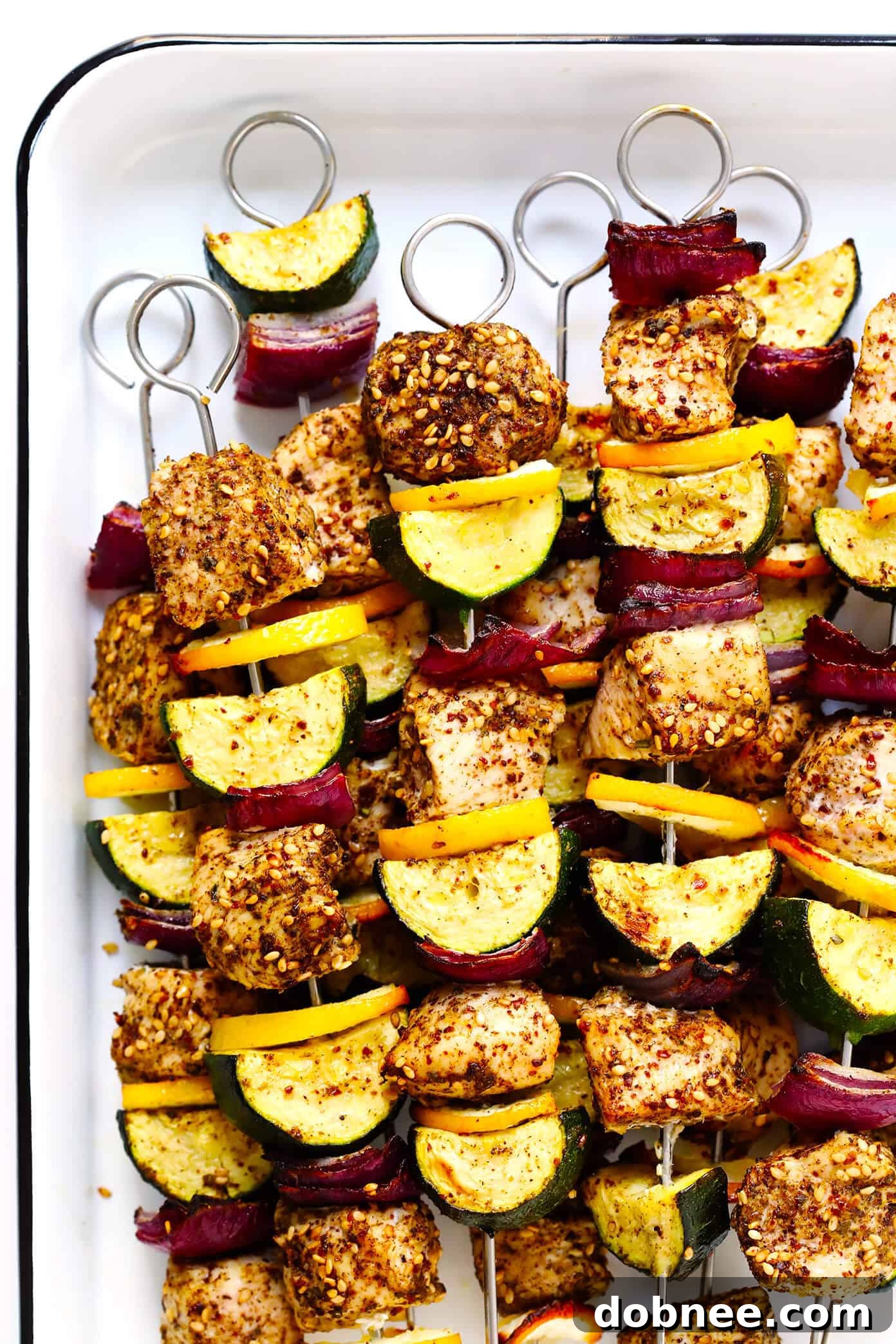 Za'atar Chicken and Vegetable Kabobs Recipe