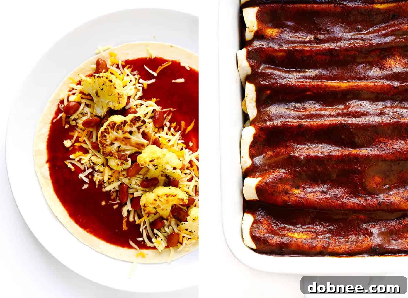 How to make Vegetarian Roasted Cauliflower Enchiladas step-by-step