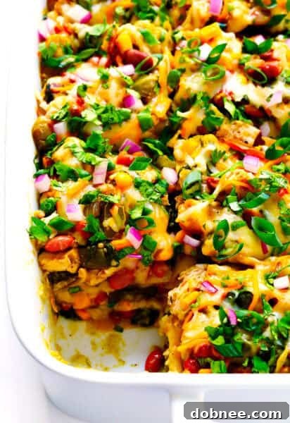 Verde Chicken Enchilada Casserole with Green Enchilada Sauce