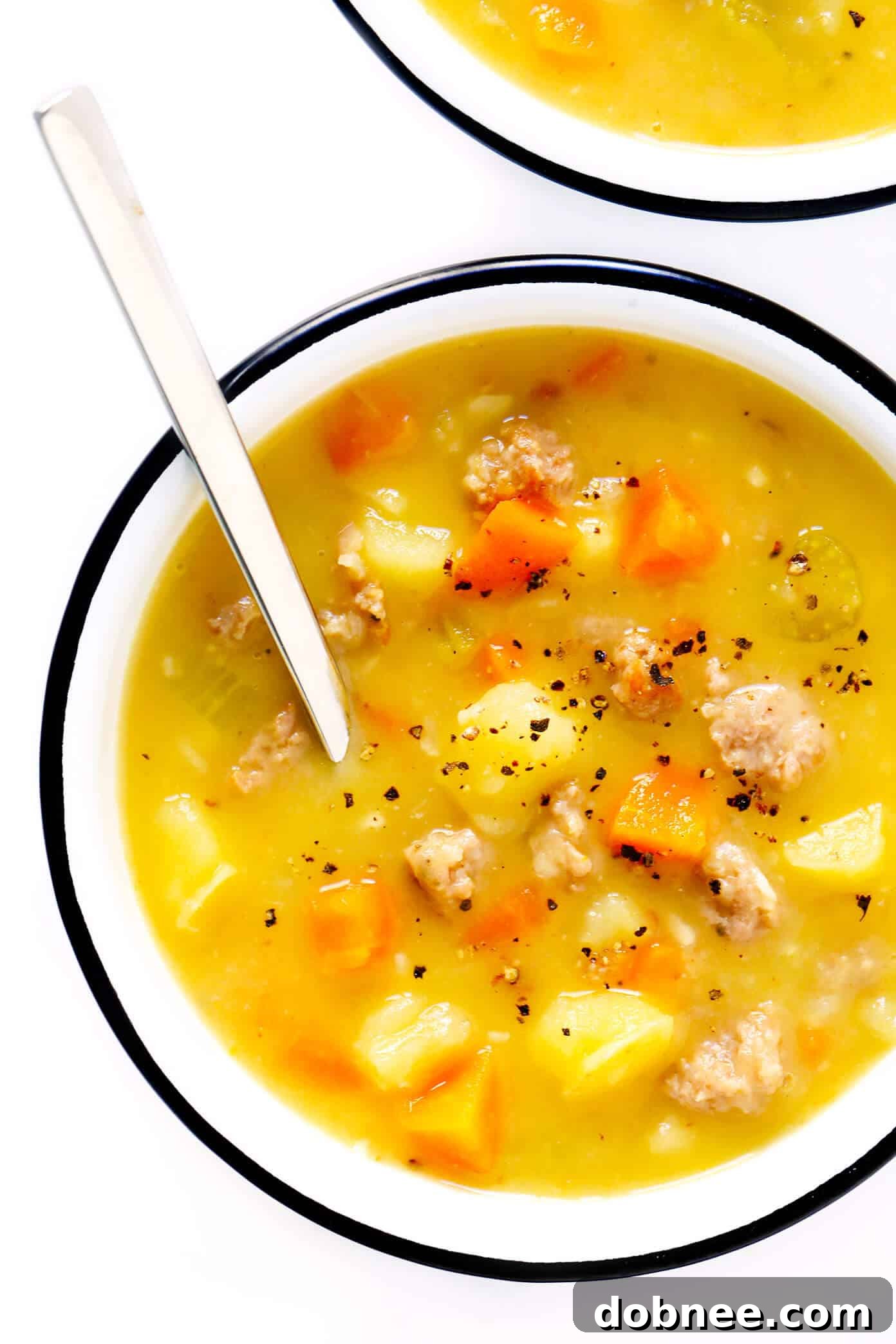Customizable Turkey Cheeseburger Soup Recipe from Skinnytaste with Variations