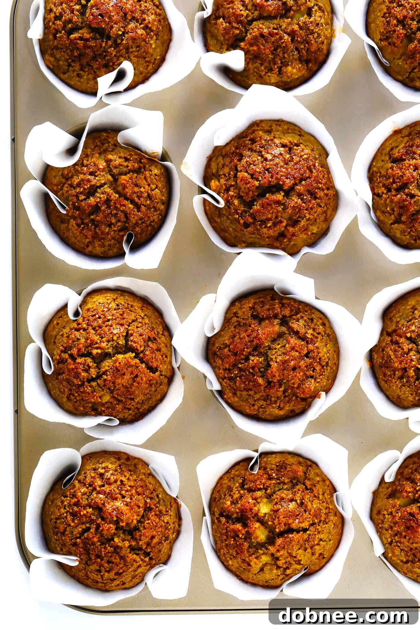 Healthy Banana Muffins: A delicious recipe baked in homemade parchment paper liners.