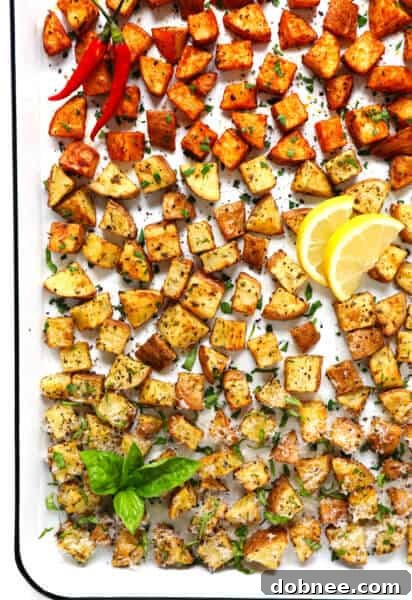 Crispy Roasted Potatoes Recipe Card Image